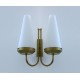 2 Wall Lamp Art. 2079 - Glass and Bronzed Brass - 1950 Style