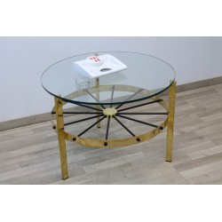 Tavolino Art. 2080 - Piano in Vetro - Struttura in Ottone