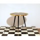Tavolino Art. 1035 - Piano in Vetro Nero - Struttura in Legno