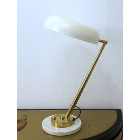 Lampada da Tavolo Art. 2081 - Ottone / Marmo - Colore BIANCO
