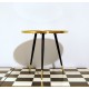 Tavolino Art. 1035 - Piano in Vetro Nero - Struttura in Legno