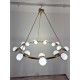 Ceiling Lamp Art.2084 - 18 DIFFUSERS - Brass / Opal Glass