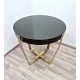 Coffee Table Art. 2086 - Black Glass Top - Structure Brass