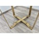 Coffee Table Art. 2086 - Black Glass Top - Structure Brass