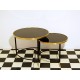 SET di 2 Tavolini Art. 1038 - Piano in Vetro - Struttura in Legno