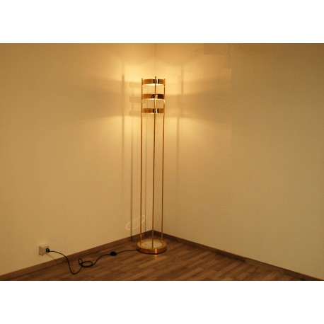 Lampada da Terra, Art. 1073, 3 DIFFUSORI - Ottone / Metallo / Marmo