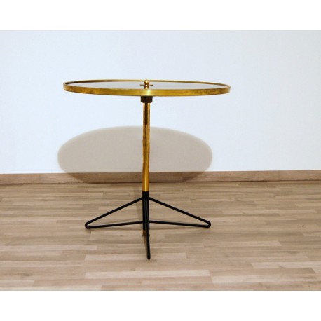 Coffee Table Art. 1086 - Black Glass Top - Structure Brass