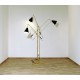 Lampada da Terra, Art. 1077 TRIENNALE, 3 DIFFUSORI - Ottone / Metallo
