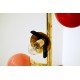 Floor Lamp, Art. 1076, 5 LAMPSHADES - Brass / Marble / Opaline Glass