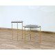 SET di 2 Tavolini Art. 1082 - Piano in Vetro - Struttura in Ottone