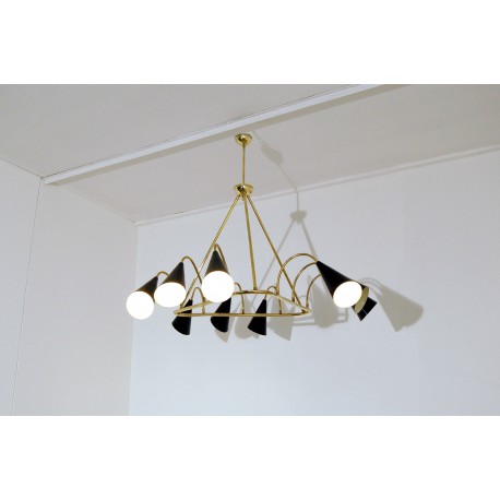 Lampada da Soffitto - Art. 1080 - 9 DIFFUSORI - Ottone / Metallo