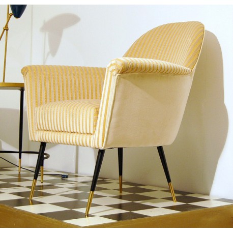 Poltroncina in Velluto Art. 1055 - 100 % Cotone - Colore Beige