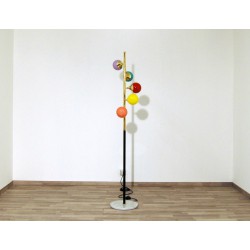 Floor Lamp, Art. 1076, 5 LAMPSHADES - Brass / Marble / Opaline Glass