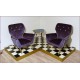 Poltroncina in Velluto Art. 1056 - 100 % Cotone - Colore Blu