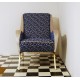 Poltroncina in Velluto Art. 1029 - 100 % Cotone - Colore Bianco / Blu