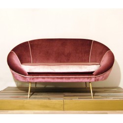 Divano 2 Posti, Art. 1062 - 100 % Cotone - Colore ROSA - Velluto