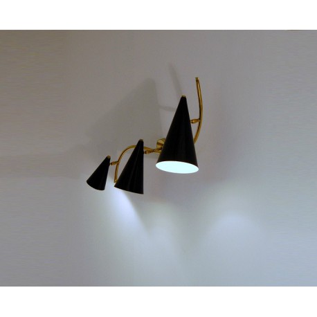 Applique Art. 1498 - 3 DIFFUSORI Snodati - Ottone