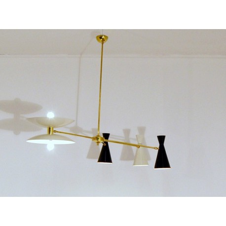 Lampada da Soffitto - Art. 1096 - 5 DIFFUSORI - Ottone / Metallo
