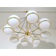 Lampada da Soffitto Art. 1701 - 8 DIFFUSORI - Ottone / Vetro Opalino