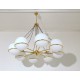 Lampada da Soffitto Art. 1701 - 8 DIFFUSORI - Ottone / Vetro Opalino