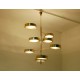 Lampada da Soffitto Art. 1703 - 8 DIFFUSORI - Ottone / Vetro Opalino
