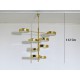 Lampada da Soffitto Art. 1703 - 8 DIFFUSORI - Ottone / Vetro Opalino