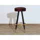 Velvet Stool - Art. 1706 - Metal Structure - Red Color