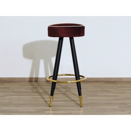 Sgabello in Velluto - Art. 1706 - Struttura Metallo - Rosso