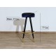 Velvet Stool - Art. 1707 - Metal Structure - BLUE Color