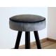 Sgabello in Velluto - Art. 1708 - Struttura Metallo - AZZURRO