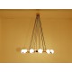 Ceiling Lamp Art. 1709 - 12 DIFFUSERS - Brass / Opaline Glass