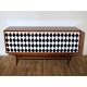 Original TEAK SIDEBOARD - Art. 1717 - Crystal Top - Made in Italy 1950