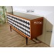 Original TEAK SIDEBOARD - Art. 1717 - Crystal Top - Made in Italy 1950