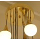 Ceiling Lamp Art. 1014 - 12 GLASS DIFFUSERS - Brass / Opaline Glass