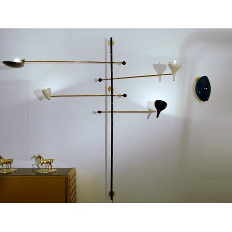 Lampada da Parete Art. 1718 - 4 DIFFUSORI Snodati - Ottone