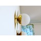 Applique Art. 1716 - DIFFUSER in Opal Glass - Structure in Polished Brass
