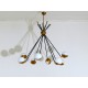 Ceiling Lamp Art. 1201 - 8 GLASS DIFFUSERS - Brass / Opaline Glass