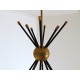 Ceiling Lamp Art. 1201 - 8 GLASS DIFFUSERS - Brass / Opaline Glass