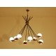Ceiling Lamp Art. 1201 - 8 GLASS DIFFUSERS - Brass / Opaline Glass