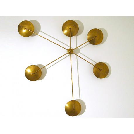 Lampada da Parete / Soffitto Art. 1133 - 6 DIFFUSORI - Ottone Opaco